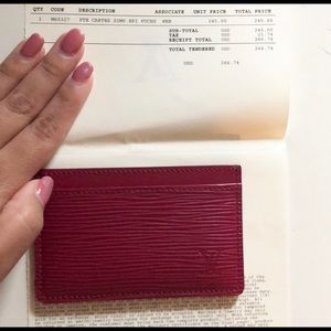 Auth Louis Vuitton Epi Leather card holder